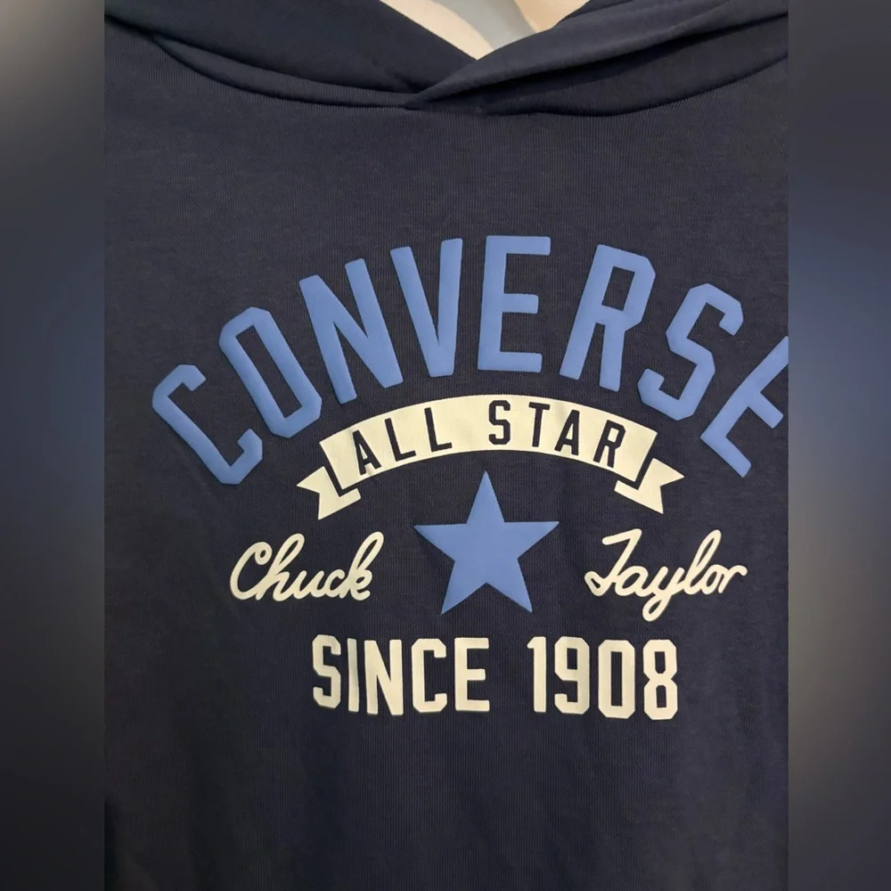Converse Boys XL Blue Logo Hoody NWT Casual‎ Front Pocket Cotton Blend Hoodie
